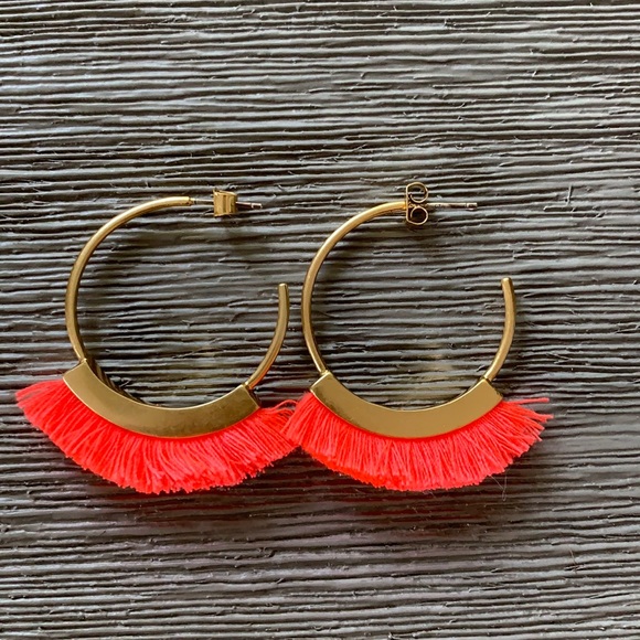 Madewell Pink Hoop Earrings